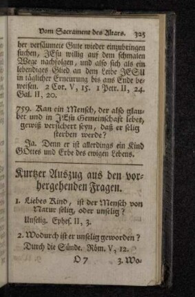 Kurtzer Auszug aus den vorhergehenden Fragen.