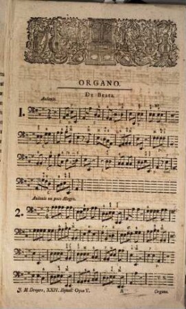 JOANN. MELCH. DREYER, ... XXIV. HYMNI BREVISSIMI AD VESPERAS PRO FESTIS DOMINI DE COMMUNI APOSTOLORUM, ... A Canto, Alto, 2. Violinis & Or[gano] obligatis. Tenore, Basso, 2. Corni vel Clarini & [Violone,] ad libitum. OPU[S V.]