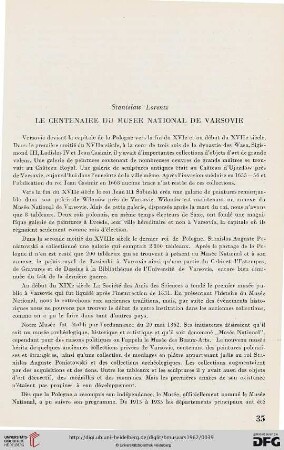 3: Le centenaire du Musée National de Varsovie