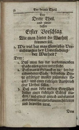 Erster Vorschlag Wie man hinter die Warheit kommen soll.
