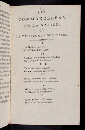 1-2, Les Commandemens De La Nation