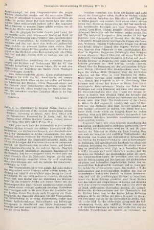 73-75 [Rezension] Christianity in tropical Africa