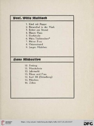 Prof. Willy Maillard (Nr. 1-9)
