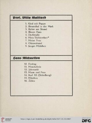 Prof. Willy Maillard (Nr. 1-9)