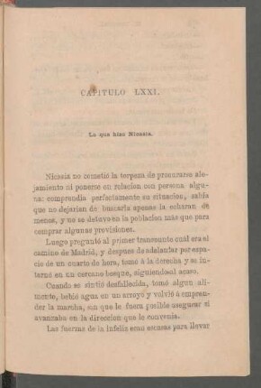 Capítulo LXXI - Lo que hizo Nicasia.