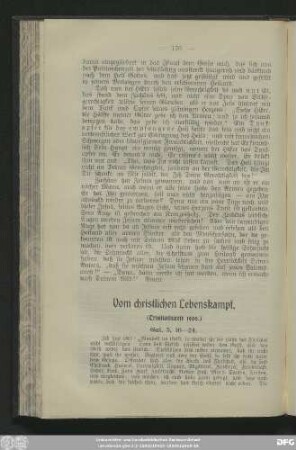 Vom christlichen Lebenskampf. (Trinitatiszeit 1900.)