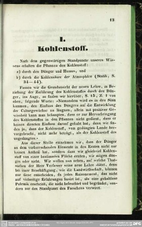 I. Kohlenstoff