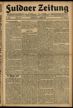 Ausgabe vom Freitag, den 01. August 1913.