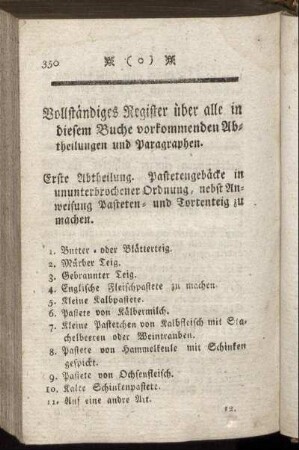 Vollständiges Register über alle in diesem Buche vorkommenden Abtheilungen und Paragraphen.