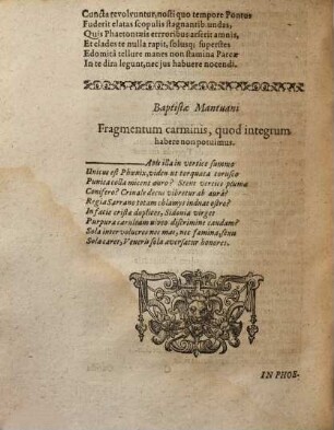 Joannis Gryphiandri Phoenix : Poetarum carminibus celebratus et commentariolo illustratus, in Academia Jenensi