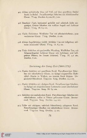 Steinzeug der Sung-Zeit (960-1279) (Nr. 410-472)