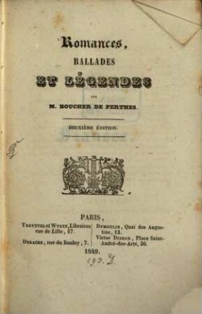 Romances, ballades et légendes