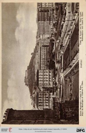 Napoli – Piazza Municipio e Castel S. Elmo. – Place du Municipio et Château S. Elmo. – Town all Square and St. Elmo Castle. – Rathausplatz und Castel S. Elmo.
