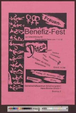 Frauen-Benefiz-Fest : zur Unterstützung der Frauen-Nacht-Demo 7.8.92
