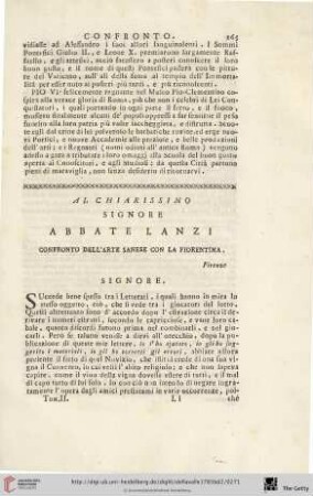 Al chiarissimo Signore Abbate Lanzi