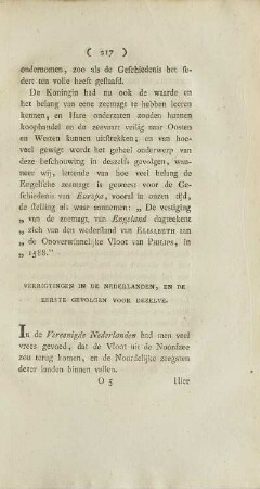 Verrigtingen In Den Nederlanden, En De Eerste Gevolgen Voor Dezelve