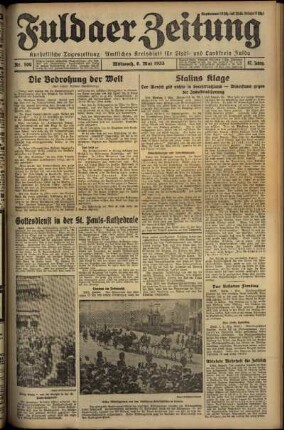 Erste Ausgabe vom Mittwoch, den 08. Mai 1935.