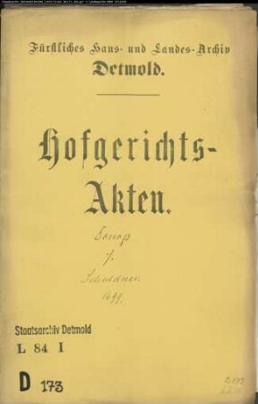 Donopsche Vormunde gegen Debitoren - Schuldforderung