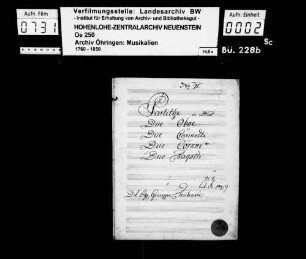 Josef Triebensee: Partita in Es-Dur; für zwei Oboen, zwei Klarinetten, zwei Horn und zwei Fagotte