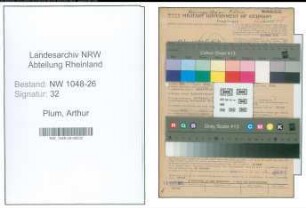 Entnazifizierung Arthur Plum , geb. 16.04.1897 (Angestellter)