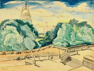 Blick von der Bibliothek zum Kapitol in Washington