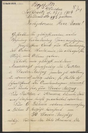 Brief an Karl von Kaskel : 27.03.1904