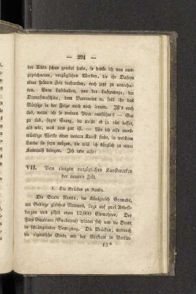 VII. Von einigen vorzüglichen Kunstwerken der neuern Zeit.