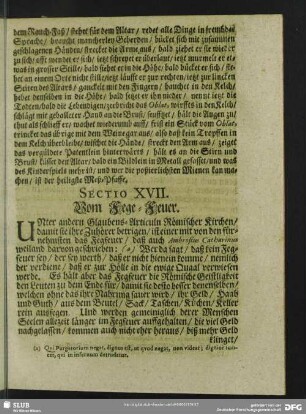 Sectio XVII. Vom Fege-Feuer