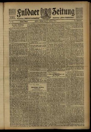 Erste Ausgabe vom Freitag, den 23. Februar 1912.