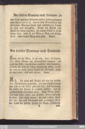 Am sechsten Sonntage nach Trinitatis.