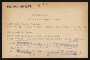 Missa (solemnis) in A-Dur
