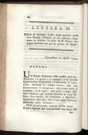 Lettera III.