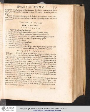 Decisio CCLXXXV