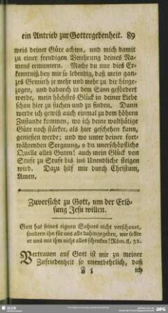 Zuversicht zu Gott, um der Erlösung Jesu willen