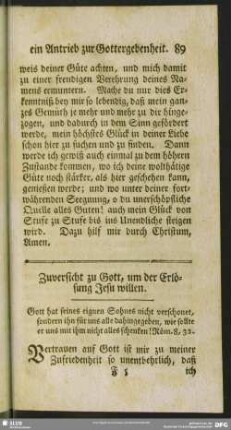 Zuversicht zu Gott, um der Erlösung Jesu willen