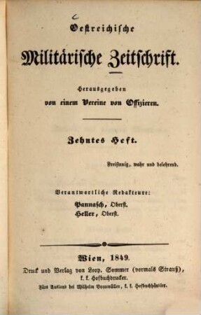 Oestreichische militärische Zeitschrift. 1849, 10/12
