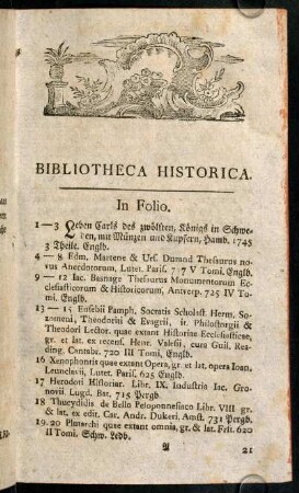 1-126, Bibliotheca Historica.