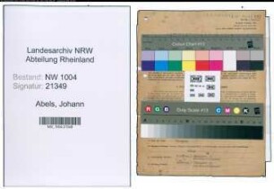 Entnazifizierung Johann Abels , geb. 24.03.1888 (Kapitaen)