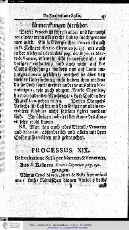 Processus XIX