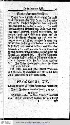 Processus XIX