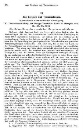 254-257, III. Aus Vereinen und Versammlungen