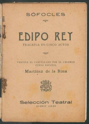 Edipo rey : tragedia en cinco actos