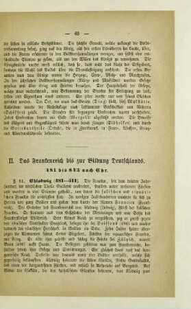 II. Das Frankenreich bis zur Bildung Deutschlands. 481 bis 843 nach Chr.