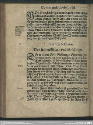 Lebenslauf : Commendatio defuncti