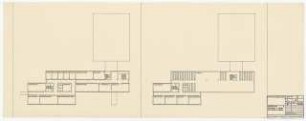 Hochschulbibliothek, Karlsruhe Neubau: Vorentwurf 8. Grundriss 1.OG und 2.OG, 1:200