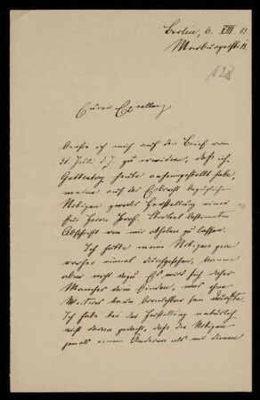 128: Brief von Friedrich Ritgen an Gottlieb Planck, Berlin, 6.8.1903