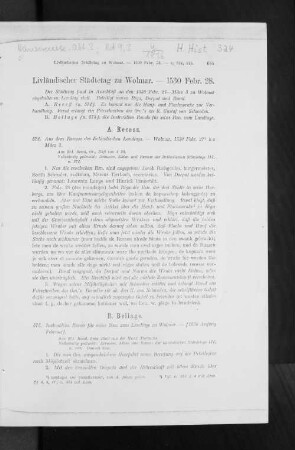 Livländischer Städtetag zu Wolmar. - 1530 Febr. 28.