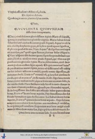 LUCULENTA QUORUNDAM difficilium interpretatio