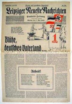 Tageszeitung "Leipziger Neueste Nachrichten" zum 1. Mai