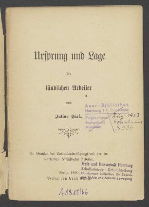 Ursprung und Lage der ländlichen Arbeiter